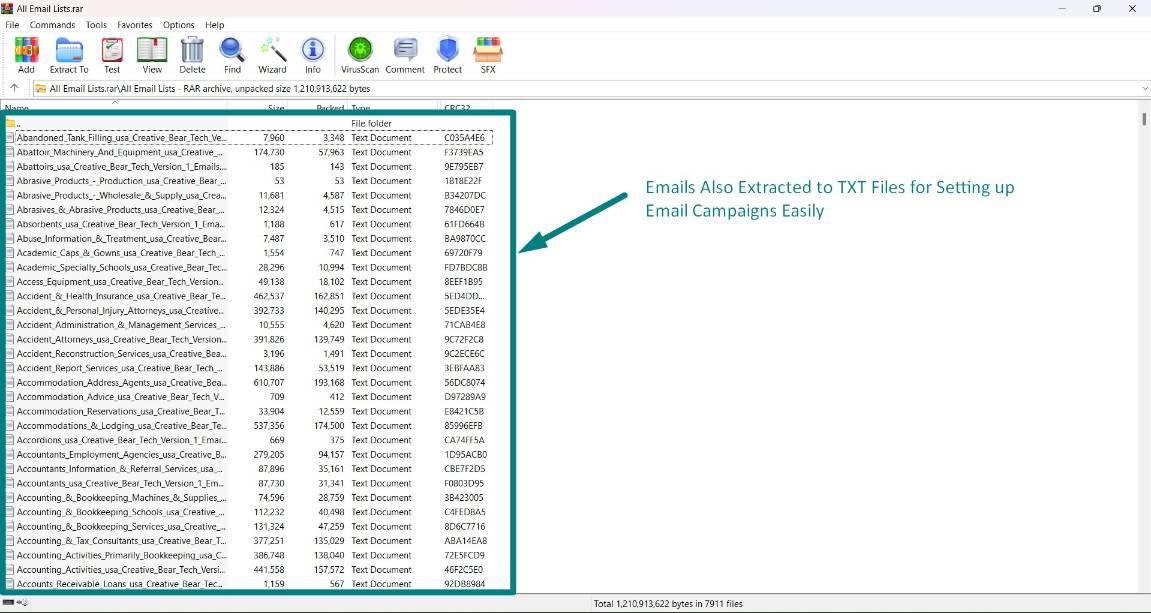 USA b2b Database contacts screenshot