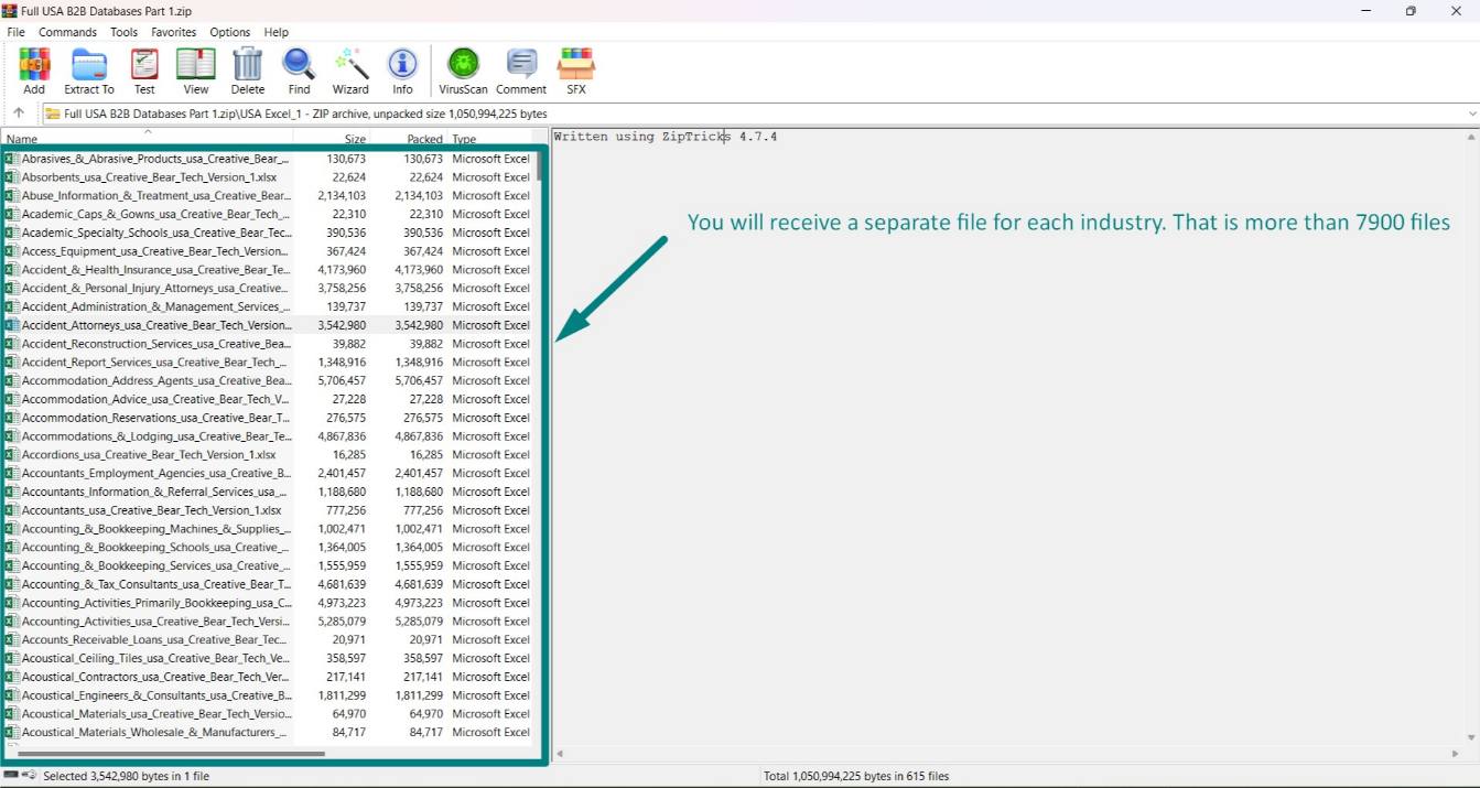 USA b2b Database screenshot