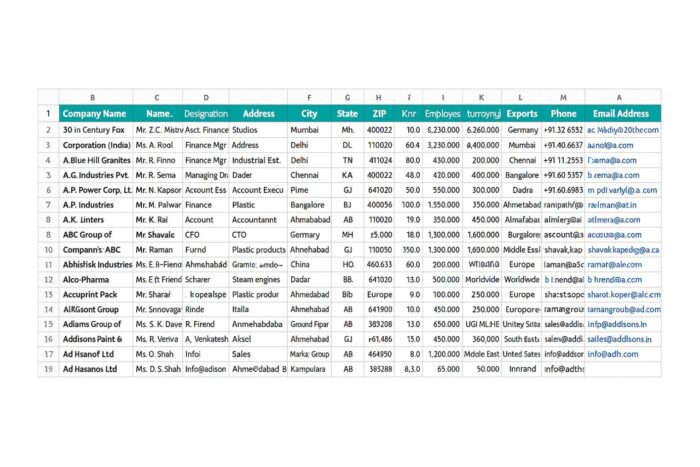 india b2b database leads